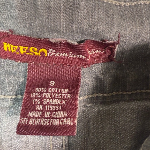 MEESO Premium Pants Gray Wash Buckle Accent Low Rise Women's Size‎ 9 - Picture 4 of 11